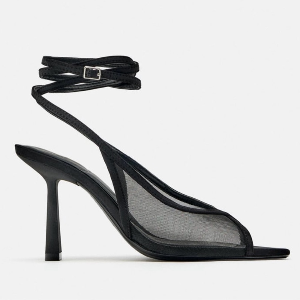 Zara mesh heeled sandals
